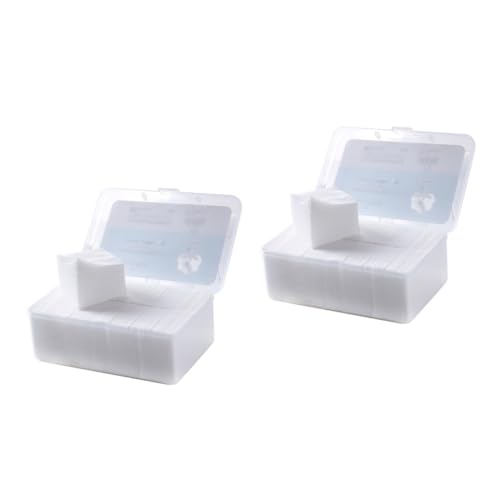Gogogmee 2sets Facial Pads Set Round Makeup Cotton Pads with Storage Box for Face Nail Polish 1000pcs*2