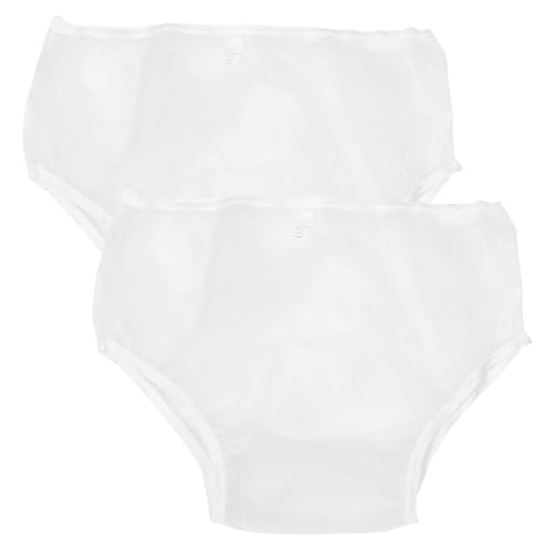 Yardenfun 2 piezas Reutilizables Impermeables para Adultos Cubrepañales Anti-fugas para Ancianos Pantalones Lavables de EVA Transpirables con Cintura Elástica de Talla Blanca