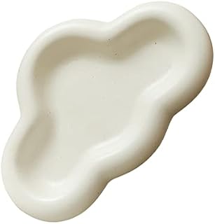 WENSHUO Naczynie na drobiazgi w kształcie chmury, urocza ceramiczna taca na biżuterię, uchwyt na pierścień, taca kosmetyczna, kremowa