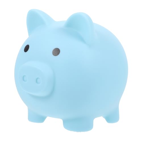 VANZACK Salvadanaio Resistente Decorativo e per Regalo Compleanno e Natale Salvadanaio Forma Maiale Medio Blu per Scrivania