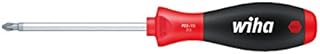 Wiha Schraubendreher SoftFinish® Pozidriv mit Rundklinge (00770) PZ1 x 80 mm ergonomischer Griff für kraftvolles Drehen, Allrounder für Industrie und Handwerk