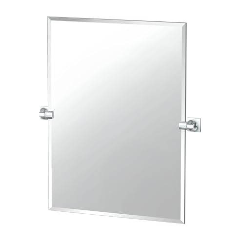 Image of Gatco 5589S Waterline Frameless Rectangle Mirror, 31.5 Inch, Chrome