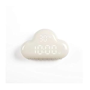 Luce Notturna,Nuvole Digital Alarm Clock Bedside Clocks Function Date Temperature Display Travel Kitchen Bedroom Sveglia Bambini Doppi Allarmi Luce Notturna Lampada Comodino Tavolo Funzione,Bianca