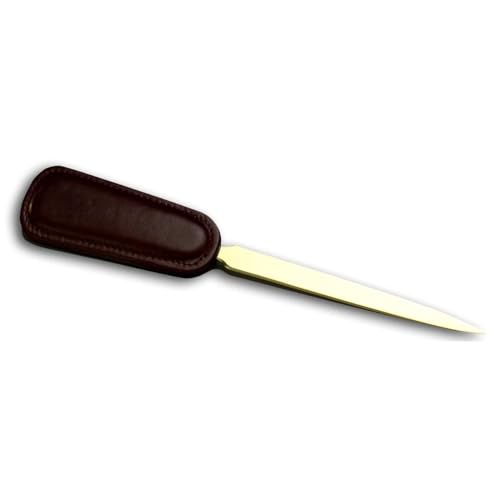 DACASSO Two-Toned Leather Letter Opener - Luxury Mail & Envelope Opener - Office Accessories & Executive Desk Decor - (Burgundy)