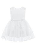 Choomomo Baby Mädchen Kleid Prinzessin Tutu Taufkleid Festliches Partykleid Mit 3D-Blumen Brautjungfern Geburtstag Kleidung Weiß 80-86