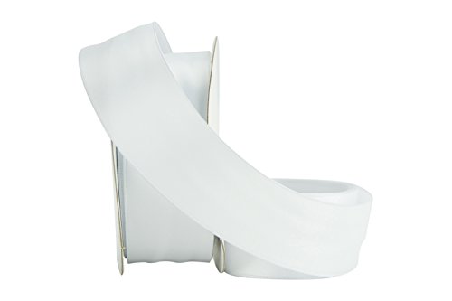 Ribbon Bazaar Satin Double Faced Wired Ribbon - 100% Polyester Wire Edged Ribbon For Gift Wrapping, Crafts, Scrapbooking, Hair Bow, Decorating & More - 2-1/2 Inch White 25 Yards #TOP21