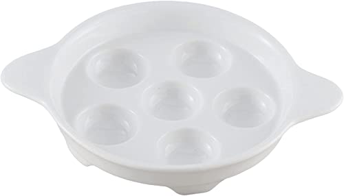 Maine Man Footed Escargot Plate with Handles Fine White Porcelain 6.5-Inch