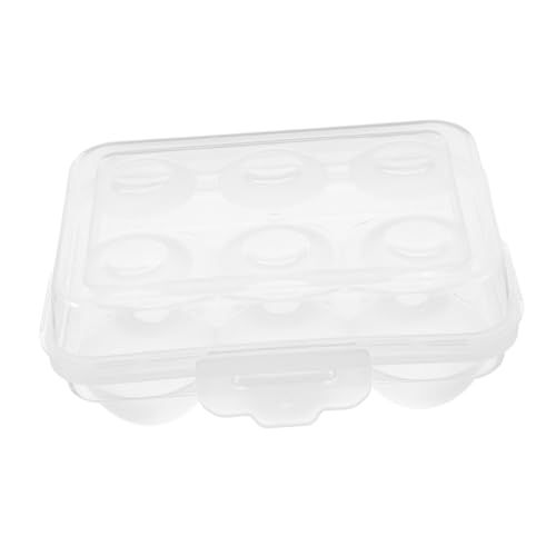 SOPOTUTU Caja Transparente para Huevos con Tapa Segura Organizador Apilable para Nevera Recipiente Reutilizable y Resistente para Almacenamiento y Camping Compartimentos