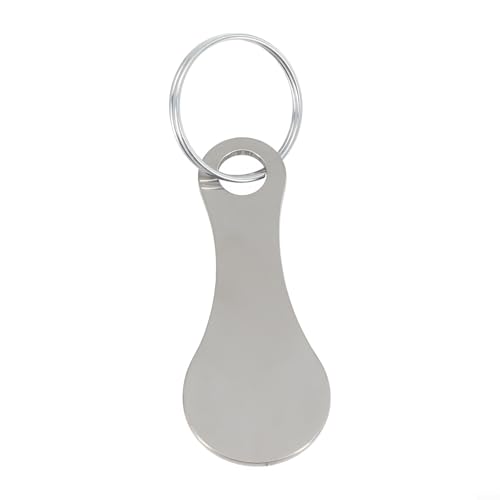 Porte-clés en acier inoxydable avec déverrouillage de pièces de monnaie pour voiture, porte-clés portable avec design compact robuste, argenté