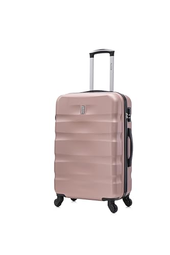 CELIMS - Valise Moyenne Taille 65 cm | Bagage Soute Avion | 20kg | 8 Roues | ABS Rigide et Légère | Cadenas | Rose Gold