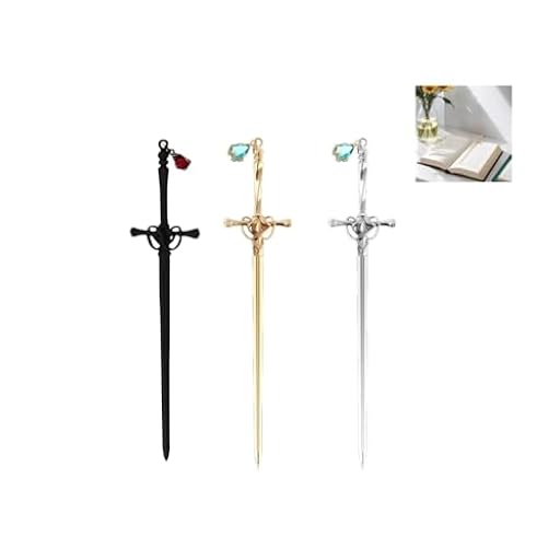 Ceeyoll 3 Piezas Marcapáginas de Espada de Metal Palo de Pelo en Forma de Espada Marcapaginas Mini Marcapáginas Espada Con Colgante de Cristal Marcapaginas Personalizado Regalos Para Amantes de Los Li | Ya disponible en tu tienda friki favorita! En mundofriki.es!