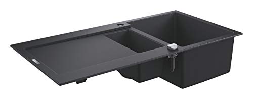 Get Special Price Grohe K500, Composite Sink with Draining Board, Granite Black, 31646AP0 🛒 Crazy Deals Grohe K500, Composite Sink with Draining Board, Granite Black, 31646AP0
