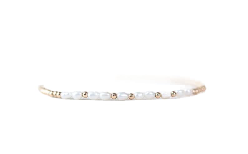 Bracelet perles deau douce LKBEADS ovales et fermoir dore luxe