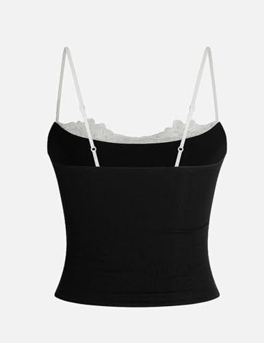 Aelfric Eden Womens Halter Tank Lace Patchwork Cami Top Crop Camisole Y2k Going Out Tops2