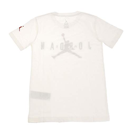 Nike Boys Polyester Jordan Logo Regular Fit T-Shirt (Big Kids) White Lg (14-16 Year Big Kid)