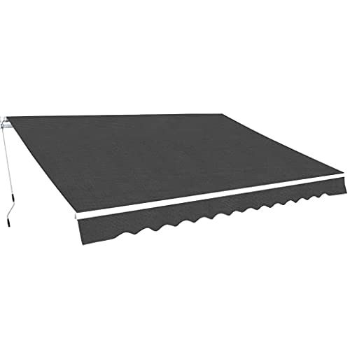 Store Banne à Bras Articulés, 350 cm Anthracite, Cadre Aluminium Renforcé, Tissu Polyester Enduit PU 270 g/m², Store Exterieur Terrasse Résistant aux UV, Auvent de Terrasse avec Projection 250 cm