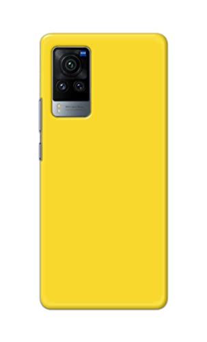 Image of Printed Hard Back Cover Case for Vivo X60 Pro Back Cover (Plain Yellow) -1803