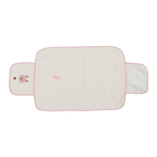 Jauarta Matina de Pañales que Cambia el bebé Portátil, Almohadilla Plegable para Recién Nacidos, con Bolsa de Almacenamiento, Liviana y Amigable con los Viajes, Fácil de Limpiar, (Conejo)