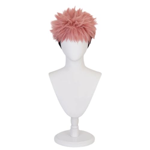 Vivaroom Itadori Yuji Wig Cosplay Wig with Wig Cap Heat Resistant Synthetic Hair for Manga Anime JJK Role Play for Festival Holiday Cosplay Party Comic Exhibition