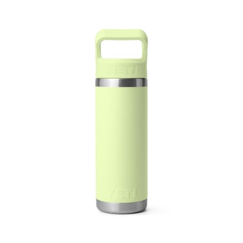 Image of YETI Rambler 18 oz Bottle, Vacuum Insulated, Stainless Steel with Color Matching Straw Cap, Grasshopper