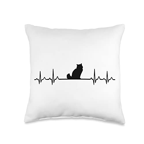 Heartbeat - ECG Pulse Birman Cat Throw Pillow