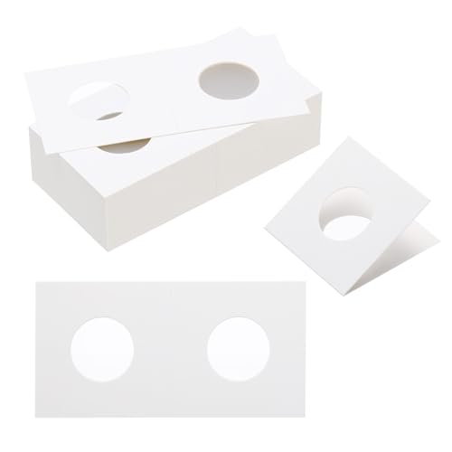 PATIKIL 250 Pack 2x2 Lancers de pièces 23mm Porte-Monnaie en Carton Blanc