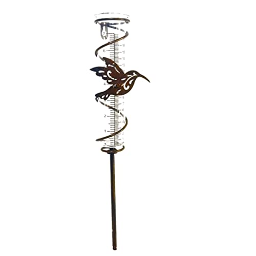 HoveeLuty Pluviomètre en Spirale pour Colibri, Outil de Mesure en Verre pour l'extérieur, Piquet de Jardin pour pelouse, pluviomètre, Station météo, Piquet de Jardin