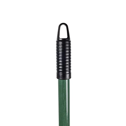 Rake 55-inch Lightweight Fiberglass Handle, 21-inch Head, Durable Steel Tines for Gardening, De-Thatching or Professional Landscaping - Green (6-Pack)