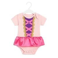 Fantasia bebê Aurora body temático Rapunzel com tiara de 3 a 12 meses (Rosa, M)