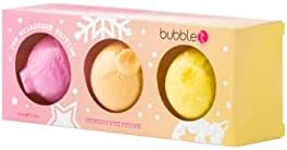 Bubble T Cosmetics The Milkshake Edition Christmas Bauble Bath Fizzer Set, Sweet Scents of Strawberry, Vanilla and Salted Caramel, 3 x 100g