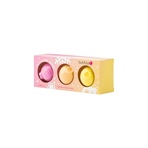 Bubble T Cosmetics The Milkshake Edition Christmas Bauble Bath Fizzer Set, Sweet Scents of Strawberry, Vanilla and Salted Caramel, 3 x 100g Cover