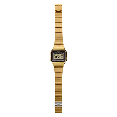 Casio Unisex-Adult Vintage A700WG-9ADF Gold Digital Dial Gold Stainless Steel Band D198