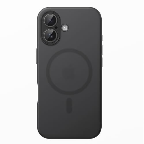 Image of JETech Magnetic Matte Case for iPhone 17, Black | Compatible with MagSafe, Translucent Frosted Soft TPU Cover, Anti-Yellowing, Anti-Fingerprint, Shockproof