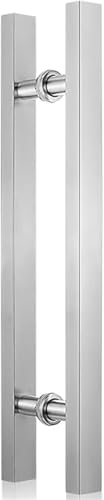 Poignée de porte de douche inox carré 80x60cm argenté coulissante - 2