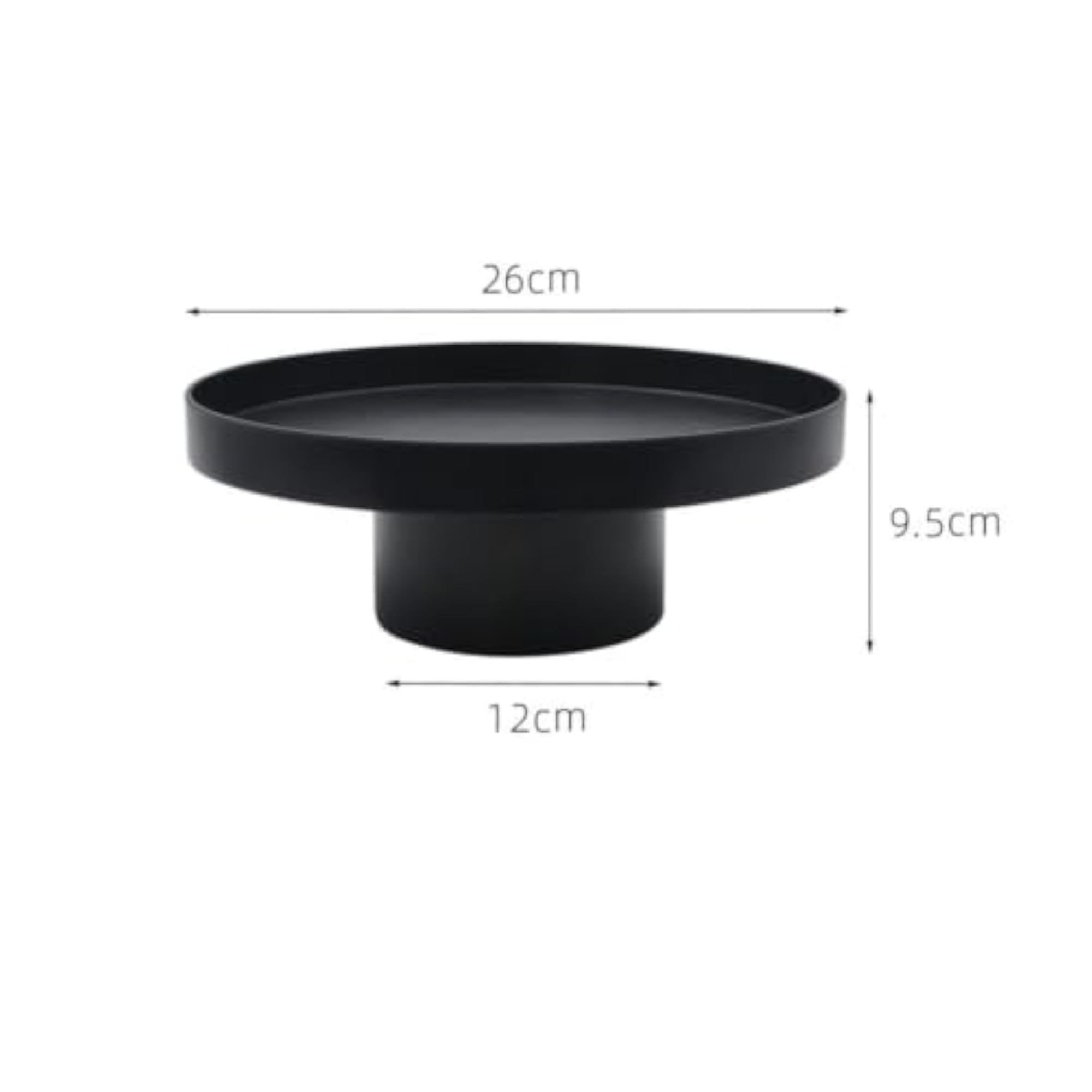 Minimalist Black Round Tabletop Tray, Modern Decor Riser