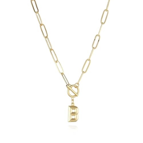 Collier long initial pour femmes - Idée cadeau avec fermoir à bascule - 5