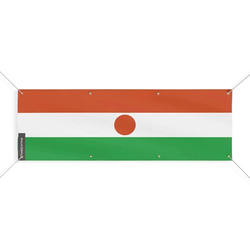 Drapeau du Niger 8 oeillets pavillon extérieur taille L 170x510cm