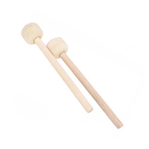 VICASKY 2 piezas de baquetas para bombo con mango ergonómico de madera y punta de fieltro, para práctica y actuación en percusión