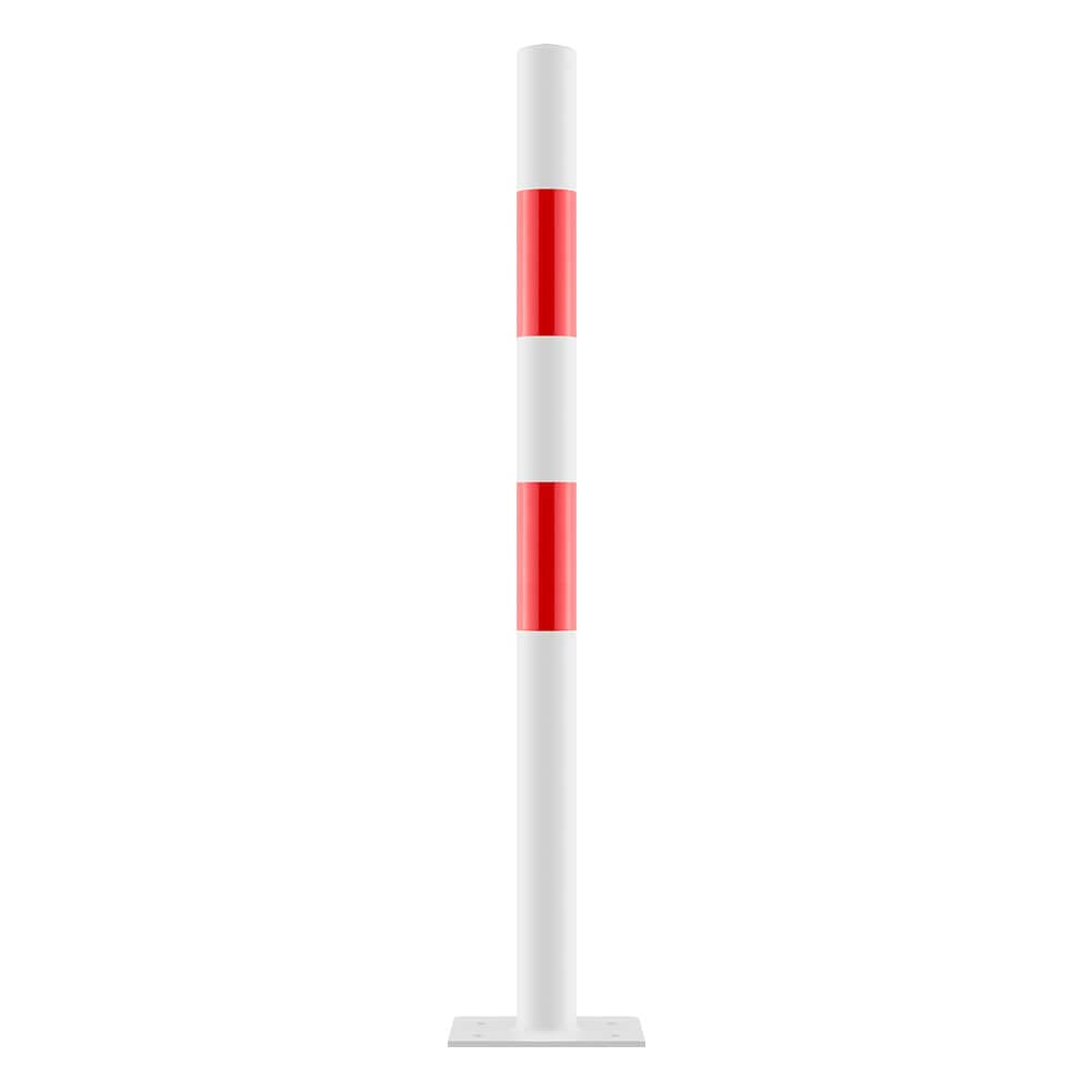 ROBUSTO Rammschutzpfosten L, r/w, aufdübeln, Stahl, Ø 6 cm, 100 cm, Art.-Nr. 70796 | Poller | Anfahrschutzpfosten | Rammschutzpoller