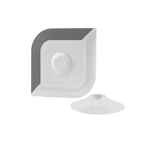 Tovolo 2-in-1 Sink Buddy Double-Ended Nylon Pan Scraper & Silicone Squeegee, BPA-Free Silicone & Nylon Dish Scraper With Magnetic Storage, Scratch-Resistant Dishwashing Tool, Charcoal/White