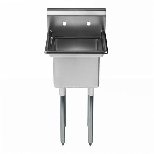 Image of AmGood Stainless Steel Prep & Utility Sink | 304 Stainless Steel | Restaurant, Kitchen, Laundry, Garage | NSF (Bowl Size: 16 inch x 14 inch No Faucet)