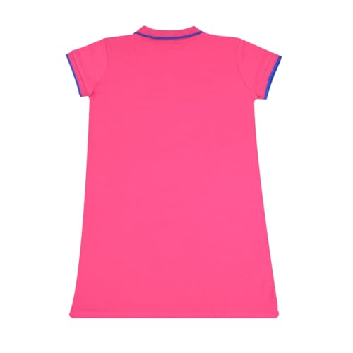 Sotex Women's Polo Dress Short Sleeve With Embroidery, Fuchsia,M