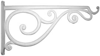 Green Thumb 85014GT Hanging Plant Bracket, White Scroll, Cast Aluminum, 14-in. - Quantity 6