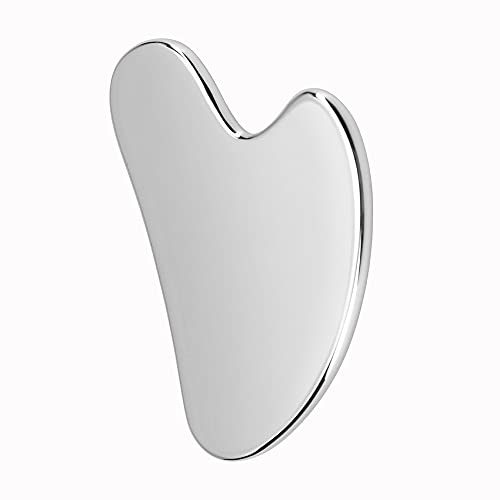 Stainless Steel Gua Sha Scraping Massage Tool, Gua sha Facial Tool, Guasha Tool for Face Body Massage SPA Acupuncture Therapy Trigger Point Treatment with Travel Pouch and Tin Package Box