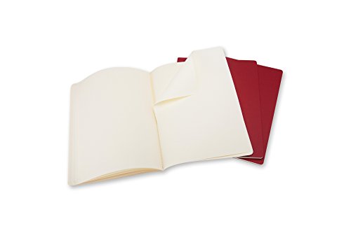 Moleskine Cahier Journal, Soft Cover, Xl (7.5" X 9.5") Plain/Blank, Cranberry Red, 120 Pages (Set Of 3) #TOP6