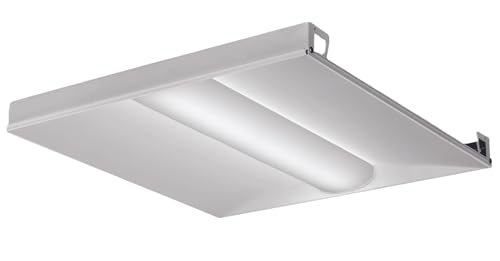 Lithonia Lighting 2x2 LED Troffer Light, BLT Series Low Profile LED Drop in Ceiling Light for Dropped Ceiling with Curved Ribbed Diffuser, 3300 Lumens, 3500K Neutral White