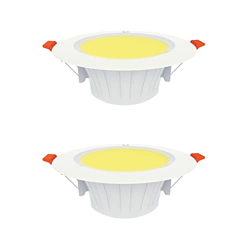 Image of FYBROS Aluminum Silvio Plus 9W Ceiling Lights for Hall, 80 mm LED Light for Home, Yellow LED Ceiling Lights for Home, Junction Box Lights for Living Room, Small LED Light for Room, Indoor Lighting