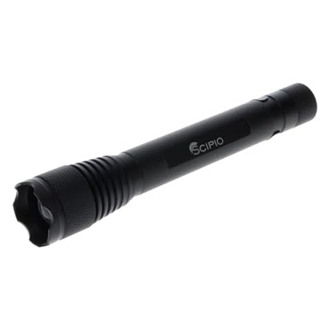 Scipio S3201D 6-inch Tactical Flashlight 180 Lumens Lightweight Light Torch with Adjustable Beam Cover