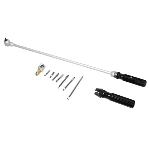 Image of Carburetor Pilot Screw Adjusting Tool Kit 90 Degree Angled Head Carburetor Adjustment Screwdriver Repair Tool with 7 Removable Heads for Carb ATV UTV Snowmobile Motorcycle 19 Inch