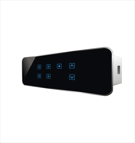 Image of Carolight Remote Controlled Touch Switch Board of 8-Module Size for 4 Lights and 1 Fan of Black Color